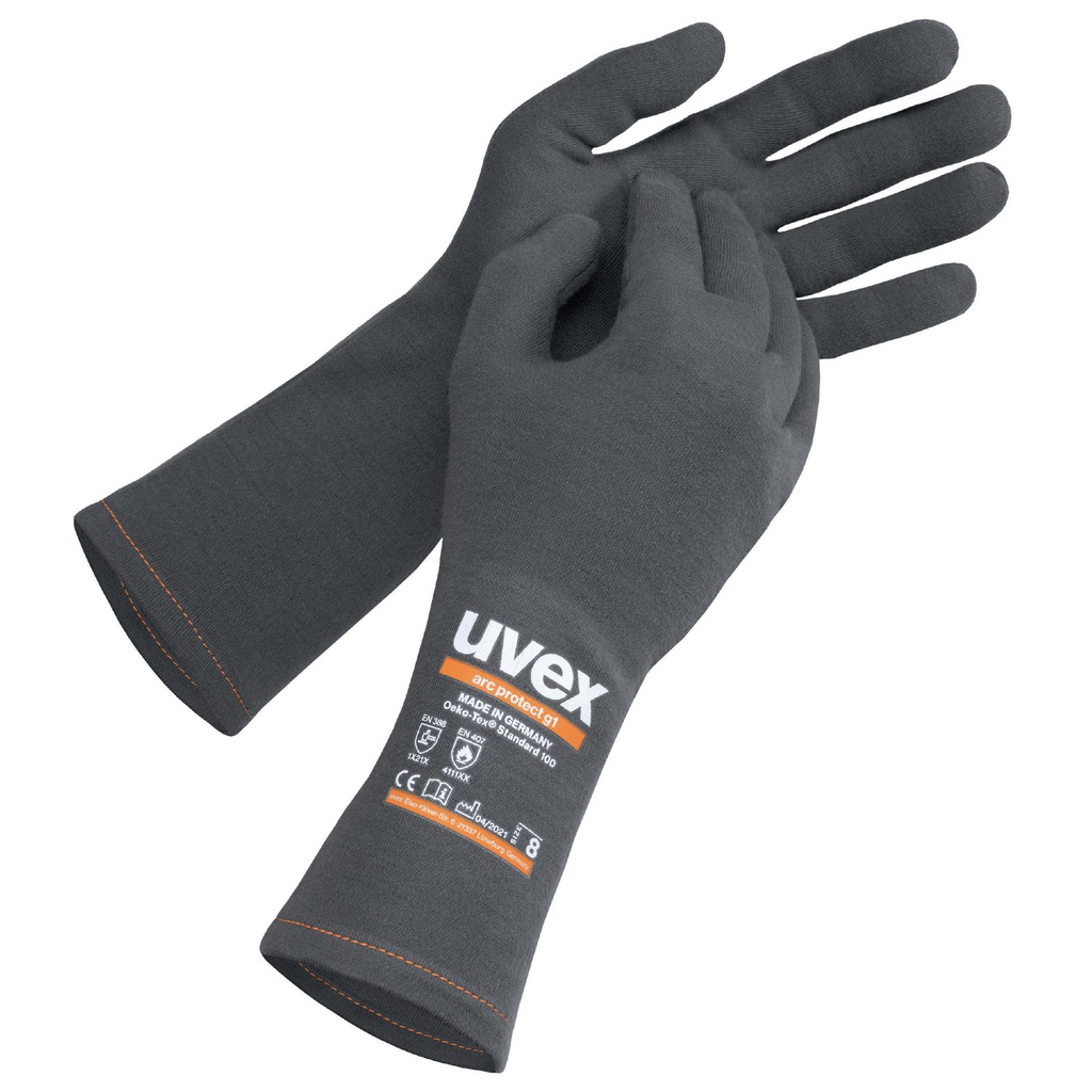 Guante de protección térmica uvex 60838 arc protect g1, recomendado para uso bajo guante dieléctrico, arco eléctrico clase 1