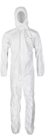 Buzo Asatex CoverFlash® (PE) blanco, muy ligero y resistente, EPI Cat. III, Tipo 5B/6B, EN 14126, EN 1149, EN 1073