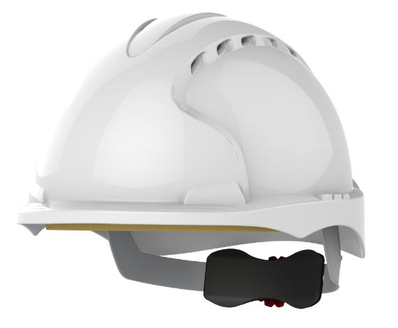 Casco JSP Evo3 visera micro ventilado, con rueda de ajuste, arnés textil.