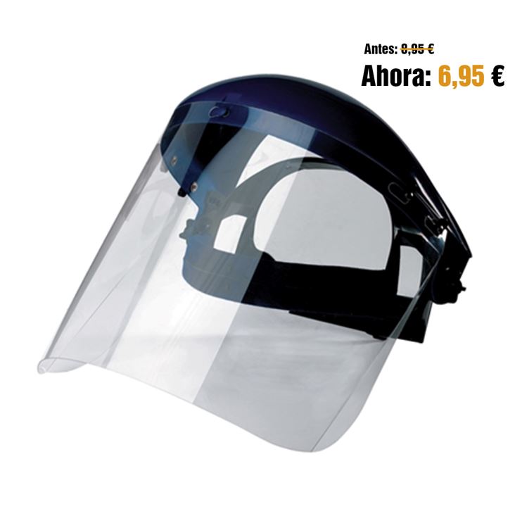 [BL20PI] Pantalla facial completa BOLLÉ BL20PI visor policarbonato abatible, ajuste con rueda, banda antisudor de toalla.